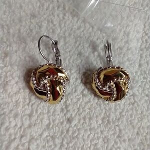 Two tone wire knot earrings